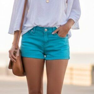 Jalate Jeans Juniors Blue Stretch Denim Cuffed Shorts Size 3